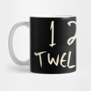 Hand Drawn Letter Number 12 Twelve Mug